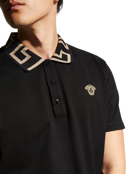 versace polo shirt mens|versace greca collar polo shirt.